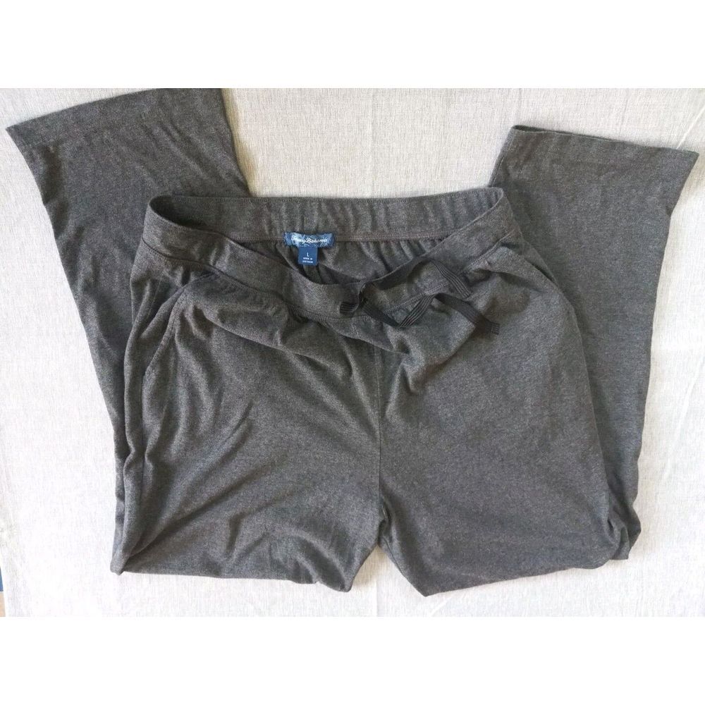 Tommy Bahama Men's Large Summer Relax Drawstring Stretch Waistband Gray Pants
